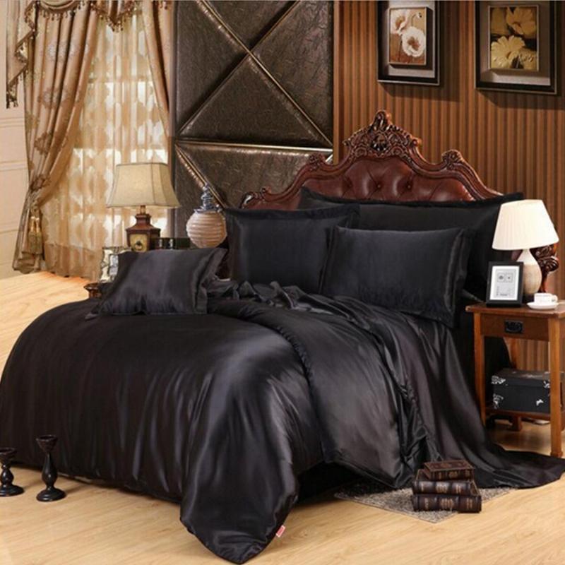 2016 Hot Silk Quilt Black/White Satin Sheets Bed Linen Cotton Solid Satin Duvet Cover Set Bedsheet 4pcs of Bedding Sets, 14
2016 Hot Silk Quilt Black/White Satin Sheets Bed Linen Cotton Solid Satin Duvet Cover Set Bedsheet 4pcs of Bedding Sets, 14