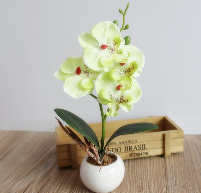 Mini Artificial Butterfly Orchid Bonsai DIY Artificial Butterfly Orchid Silk Flower Bouquet Bonsai Phalaenopsis Wedding Home Decoration
