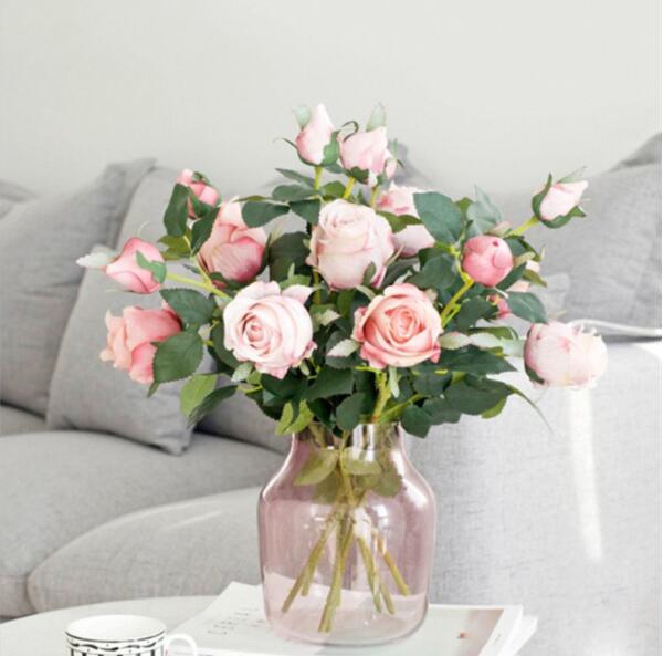 Wedding Decoration flowers Beautiful Artificial Silk Rose Flowers 66cm height six colors Real Touch Artificial Rose Flower silk rose flower