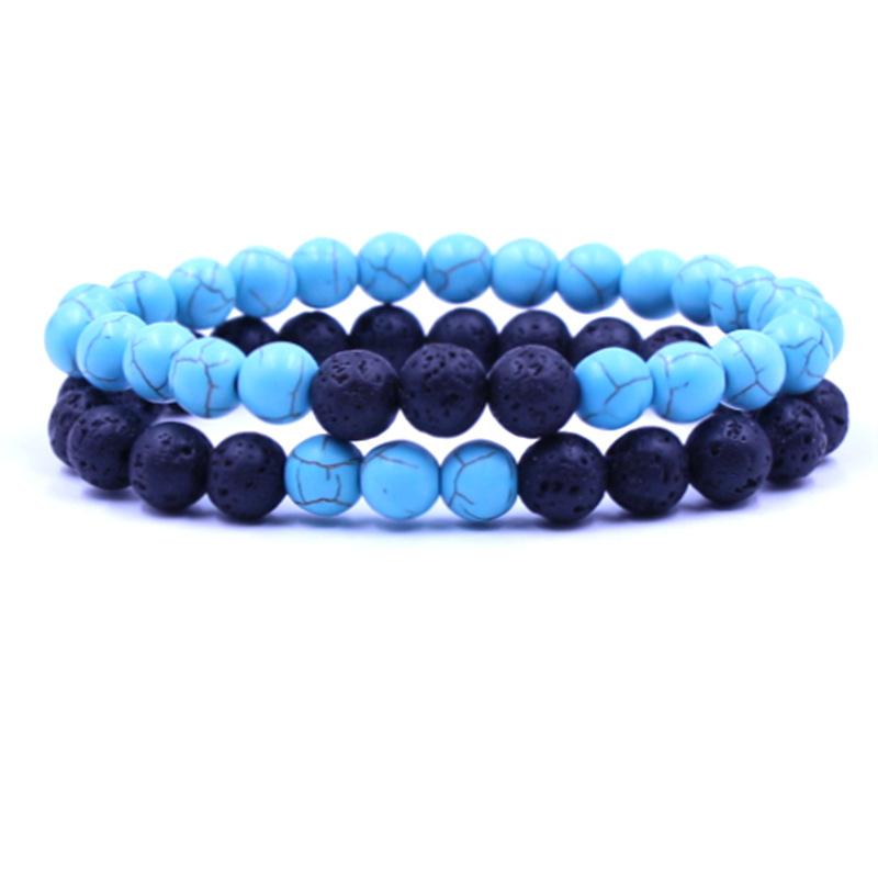 Women Men Natural Lava Rock Beads Chakra Bracelets Healing Energy Stone Meditation Mala Bracelet Fashion Essential Oil Diffuser Jewelry