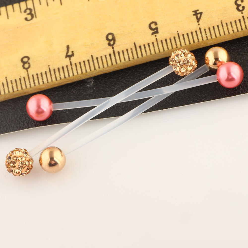 Bioplast UV Barbell Pregnancy Navel Button Rings Belly Ring Ear Industrial Barbell Body Piercing Jewelry 40pcs