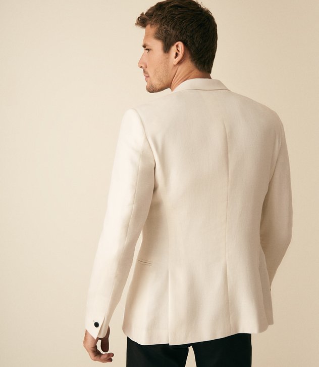 Handsome Ivory Groom Tuxedos Groomsmen Peaked Lapel Best Man Suit Wedding Men's Blazer Suits Custom Made (Jacket+Pants)