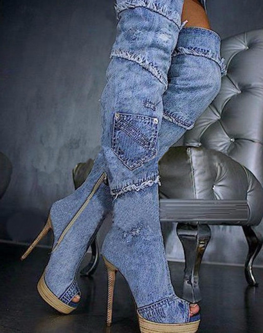Discount price woman cowboy boots hand made jean fish mouth boots over knee fashion T show footwears sexy dance boots autumn denim shoes
Discount price woman cowboy boots hand made jean fish mouth boots over knee fashion T show footwears sexy dance boots autumn denim shoes