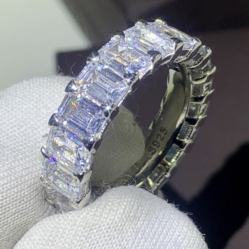 sparkling jewelry sterling sier white topaz cz dia gemstones promise women wedding engagement band ring for lover gift