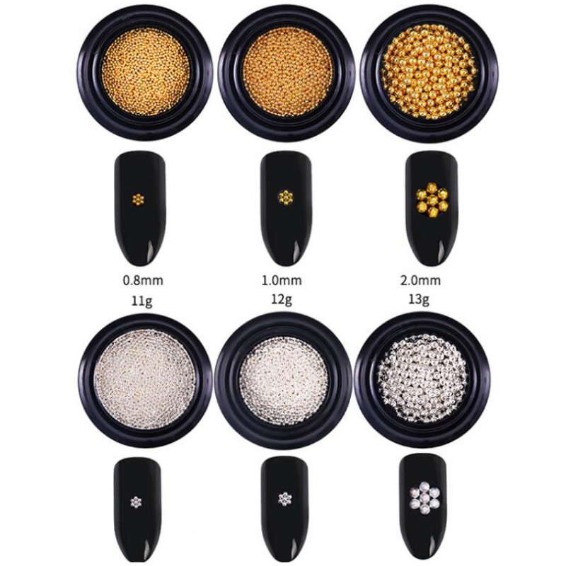Nail Art Gold Silver Steel Ball 3D Nail Decoration Beads Manicure Art Accessories
Nail Art Gold Silver Steel Ball 3D Nail Decoration Beads Manicure Art Accessories