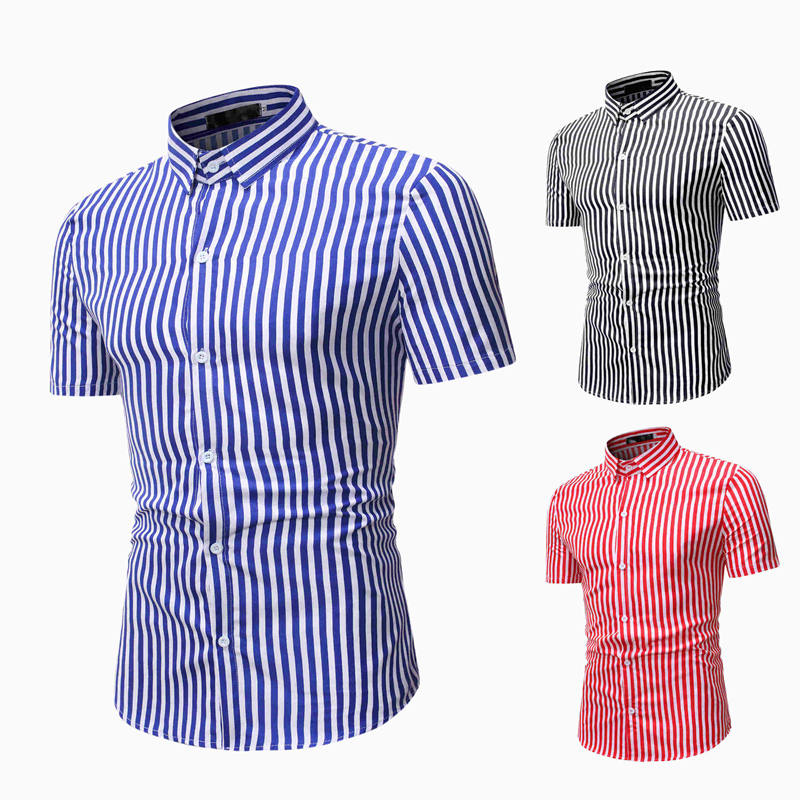 An& Hot Sale Men's Short-sleeved Striped Shirt Summer Young Fashion Wild Shirt Polyester Breathable Fabric Square Collar Design, Blue
An& Hot Sale Men's Short-sleeved Striped Shirt Summer Young Fashion Wild Shirt Polyester Breathable Fabric Square Collar Design, Blue