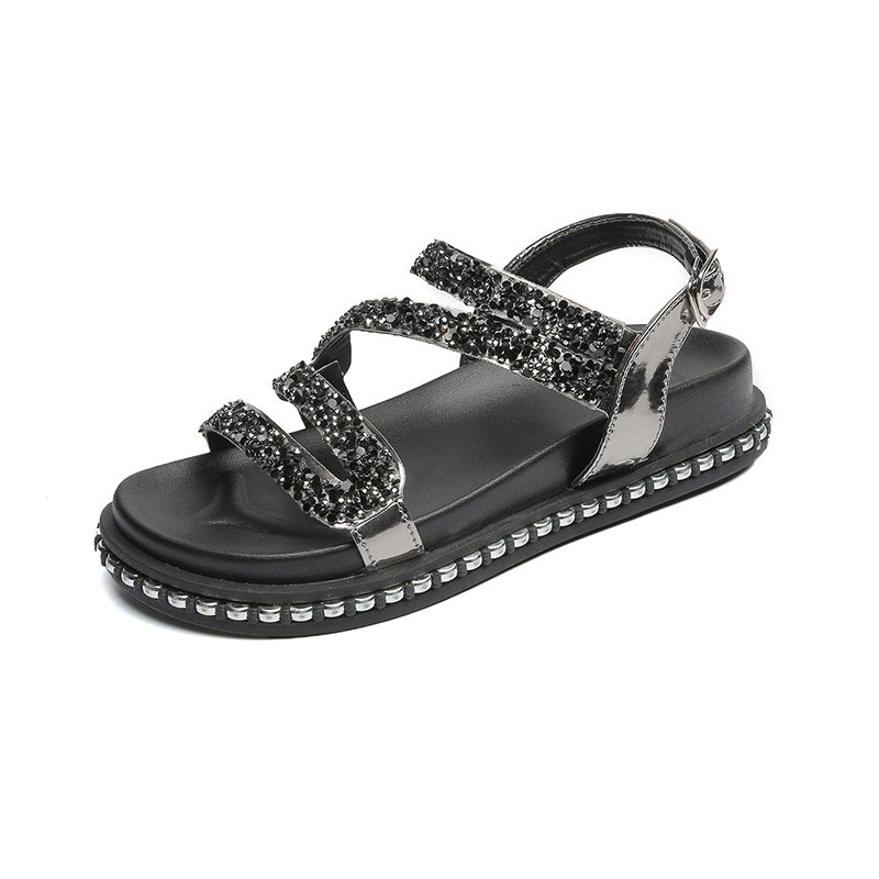 Hot Sale- Sandalias Mujer 2018 Students Flat Sandals Women Sandals Peep-Toe Platform Shoes Summer Sandals Gladiator Footwear Zapatos Mujer