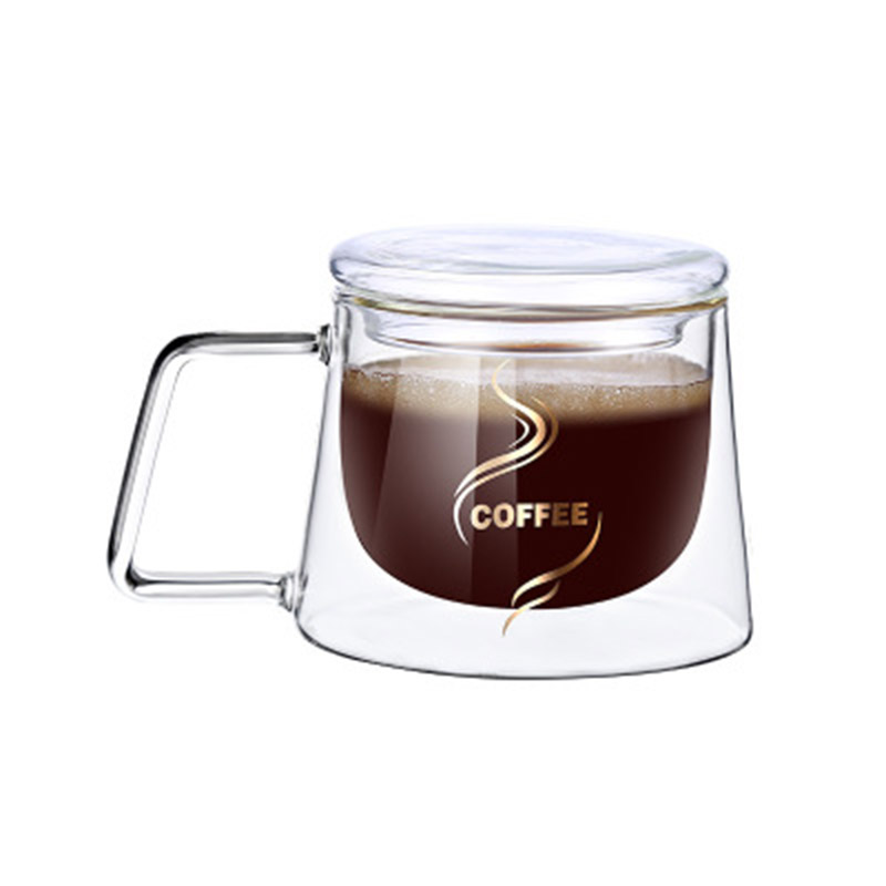 Double Wall Mug Office Mugs With Handle Heat Insulation Double Coffee Mug 200mL 300mL Coffee Glass Cup Drinkware Milk Gifts for Friends