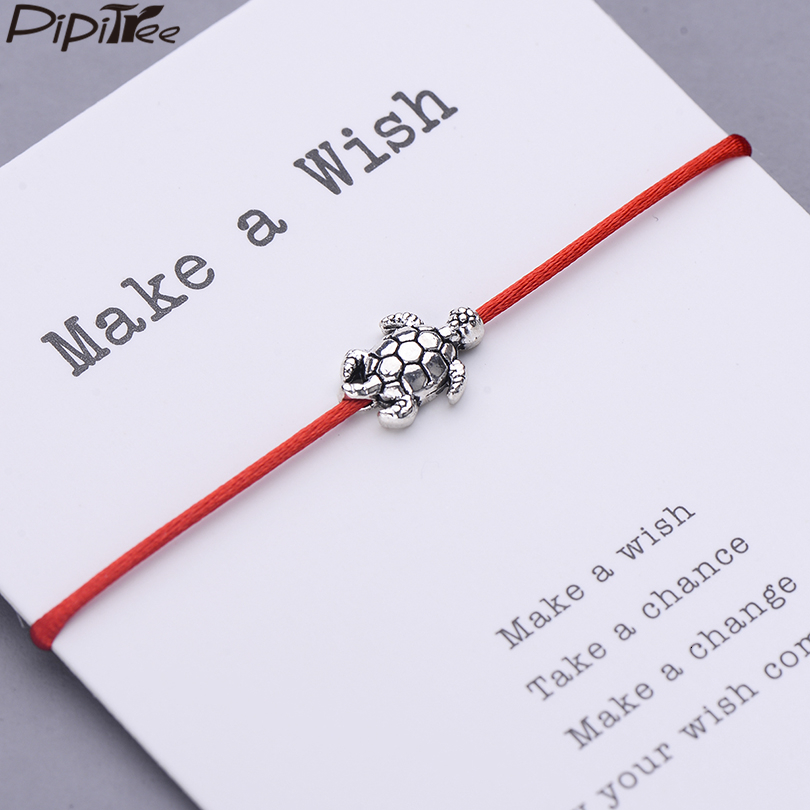 Pipitree Lucky Sea Turtle Tortoise Charm Bracelet Wristband Red String Bracelets For Women Children Gift Pulseras Jewelry
Pipitree Lucky Sea Turtle Tortoise Charm Bracelet Wristband Red String Bracelets For Women Children Gift Pulseras Jewelry