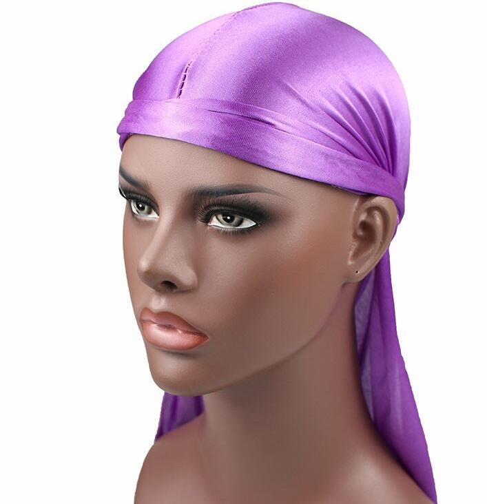 Men's Satin Durags Bandana Turban Wigs Men Silky Durag Headwear Headband Pirate Hat Hair Accessories GD256