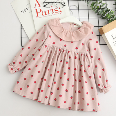 baby girl designer clothes Girls Dress 2020 New Autumn Casual Ruffles A-Line Striped Full Sleeve Kids Dress For 3T-7T