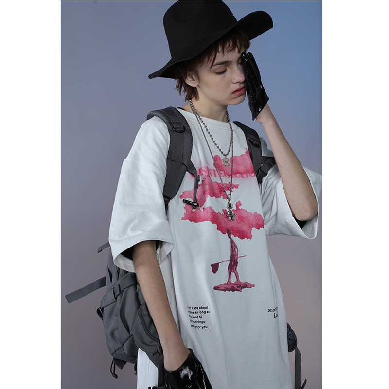 2020 Streetwear Harajuku Tshirt Pink Cloud Hip Hop T Shirt Men Summer Short Sleeve T-Shirt Cotton Fashion Black Tops Tees HipHop CX200703