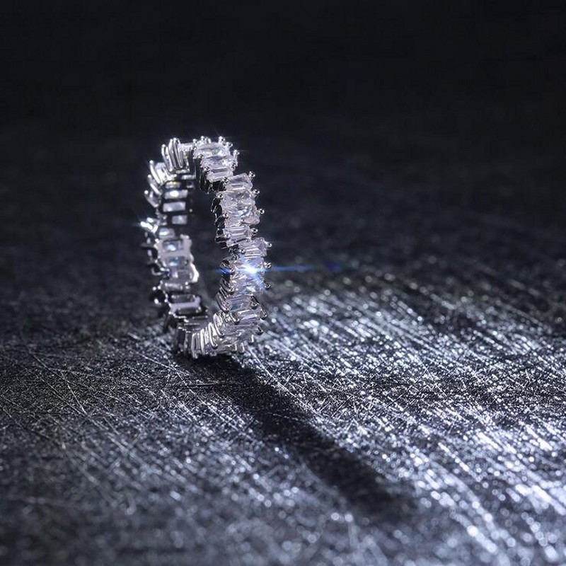 Sterg Sier Princess Cut Topaz Wedding Band Ring for Women | Gold Fill Dia CZ Gemstones Jewelry Gift 33ea