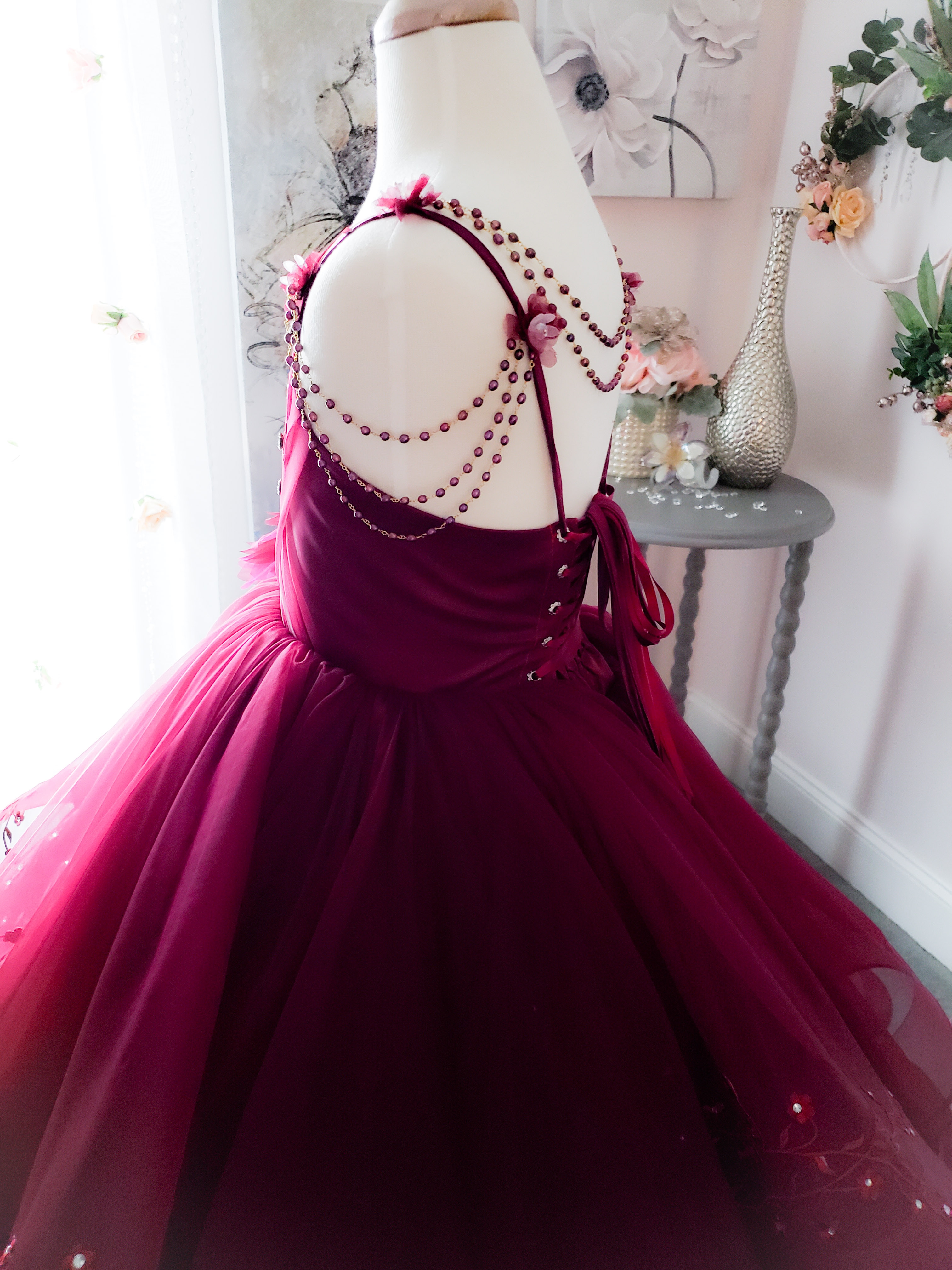 Lace Bury wer Girl Dresses Tiered Skirts Tulle Appliqued A e Little Girls Pageant Dress Beading First Communion Gowns