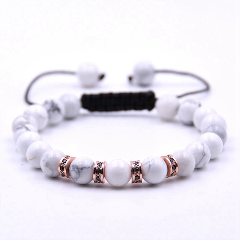 Rose gold septum essential oil bracelet adjustable beads bracelet lava perfume spread bracelet