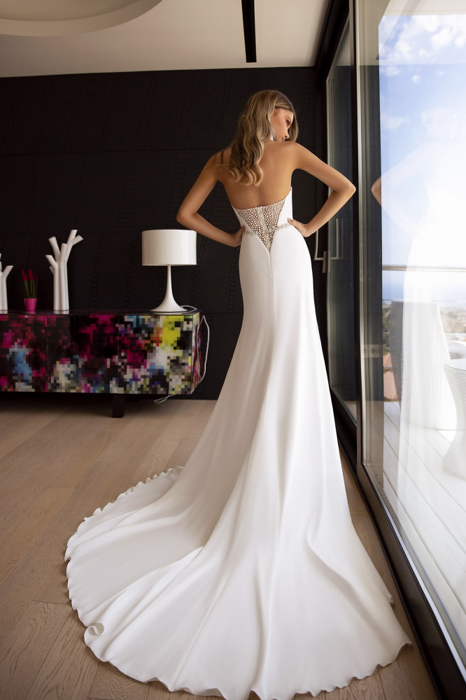 bohemain satin mermaid wedding dresses sweetheart beading top bridal gowns sweep train custom made wedding dress