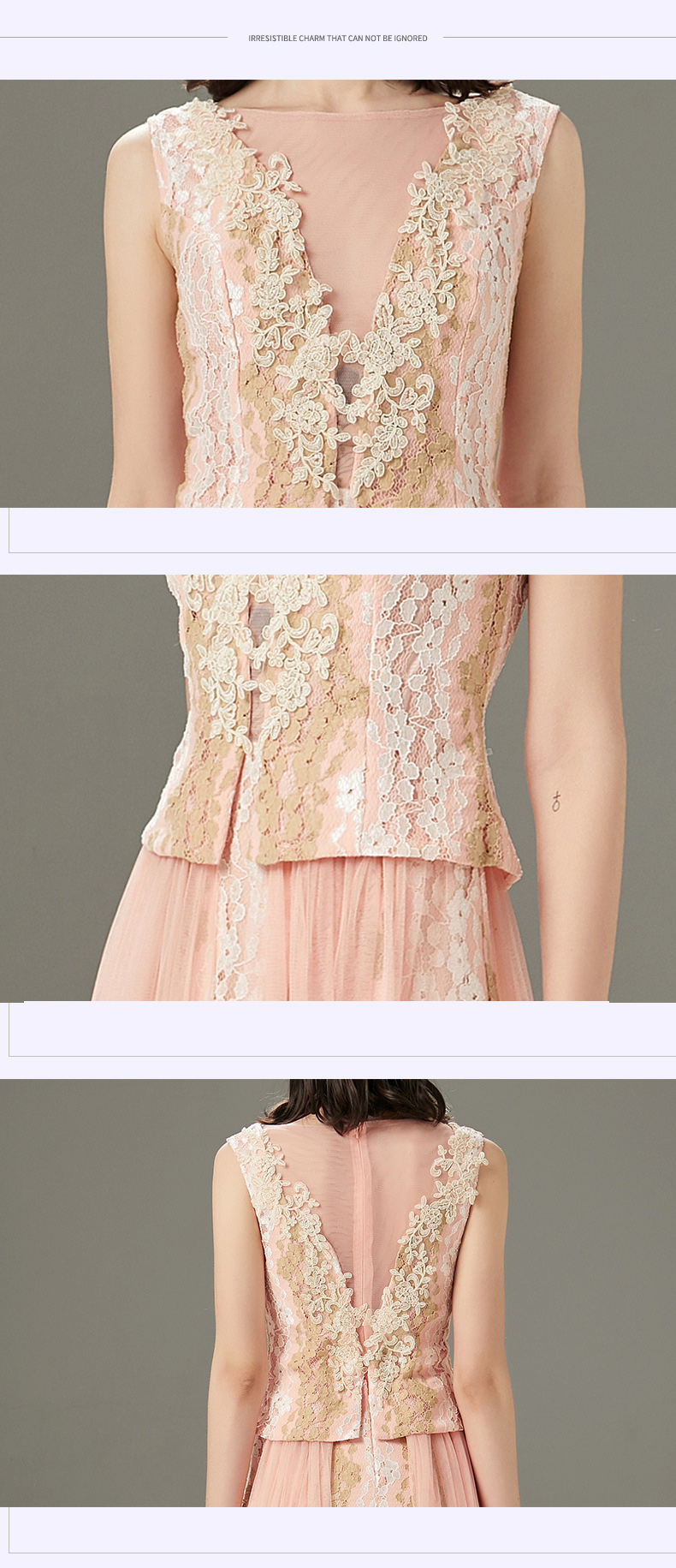 Women's Runway Dresses O Neck Sleeveless Embroidery Lace Patchwork Elegant Long Party Prom
