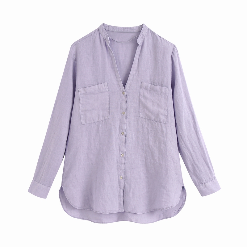Women Loose Shirt Blouse Summer 2020 New Fashion Double Pocket Female Casual Top Long Sleeve Shirts, As photo
Women Loose Shirt Blouse Summer 2020 New Fashion Double Pocket Female Casual Top Long Sleeve Shirts, As photo