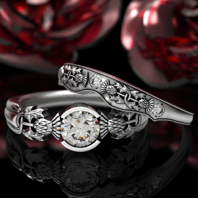 Cluster Rings Fashion Gothic Mens Ring Punk Couple Carving Wedding Set Valentine's Day Gift Jewelry White Blue Zircon For Women
Cluster Rings Fashion Gothic Mens Ring Punk Couple Carving Wedding Set Valentine's Day Gift Jewelry White Blue Zircon For Women