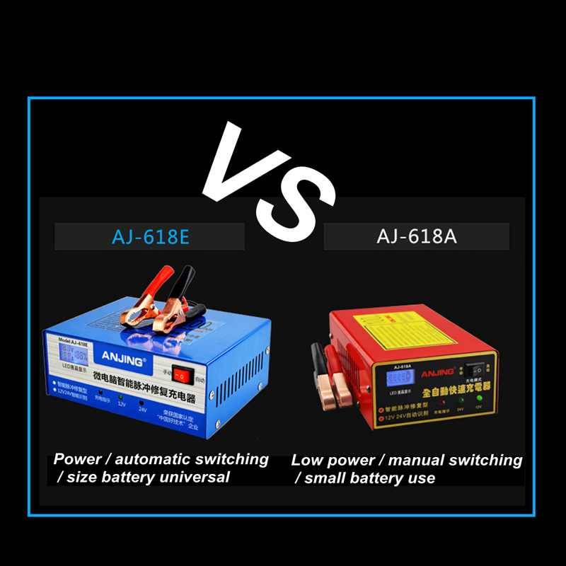 Full Automatic Auto Battery Charger Automatic Intelligent Pulse Repair 130V-250V 200AH 12/24V With Adapter For Car Motorcycle