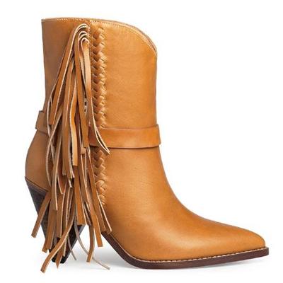 Hot Sale-Metal Tapered High-heeled Martin Boots Female FD Star Slope-heeled Short Cylinder Knight Boots