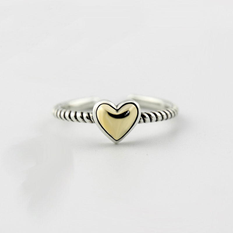 Original 925 Sterling Silver Open Rings for Women Love Heart Gold Tone Metal Adjustable Finger Ring Fine Jewelry YMR223
Original 925 Sterling Silver Open Rings for Women Love Heart Gold Tone Metal Adjustable Finger Ring Fine Jewelry YMR223