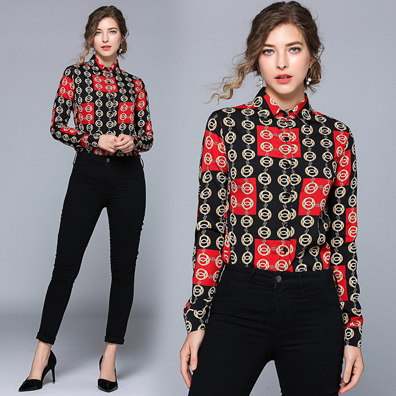 New Luxury Fashion Geometric Printed Shirts Spring Fall Runway Women's Long Sleeve Lapel Neck Blouses Office Lady Business Slim Shirt Tops, White
New Luxury Fashion Geometric Printed Shirts Spring Fall Runway Women's Long Sleeve Lapel Neck Blouses Office Lady Business Slim Shirt Tops, White