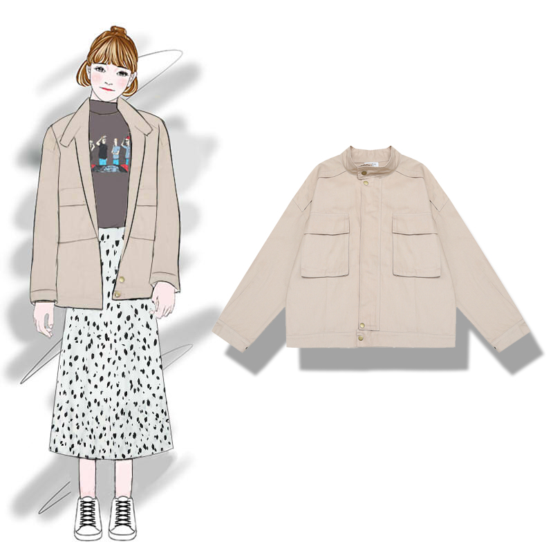 2019 new fashion women's trench coat Spring long sleeve loose casual jacket double pocket solid color, Green
2019 new fashion women's trench coat Spring long sleeve loose casual jacket double pocket solid color, Green