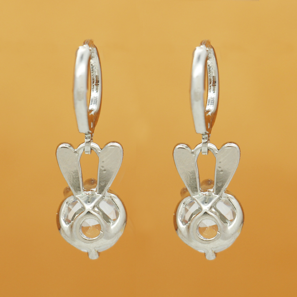 Hot Animal Style Bow Bow Rabbit Crystal Drop Earrings