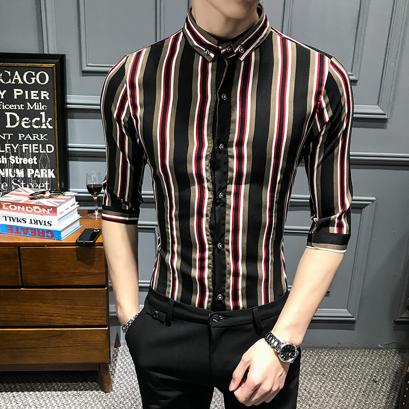 YASUGUOJI New 2019 Summer Slim Fit Shirt Men Non Iron Designer Mens Shirts Fashion Contrast Color Striped Half-sleeve Shirt Men, Coffee lt023
YASUGUOJI New 2019 Summer Slim Fit Shirt Men Non Iron Designer Mens Shirts Fashion Contrast Color Striped Half-sleeve Shirt Men, Coffee lt023