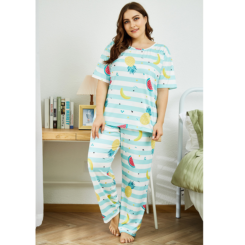 Women's printed pajamas Two-piece suit for women green home wear casual outfit Short sleeve suit Plus size loose pajamas
Women's printed pajamas Two-piece suit for women green home wear casual outfit Short sleeve suit Plus size loose pajamas