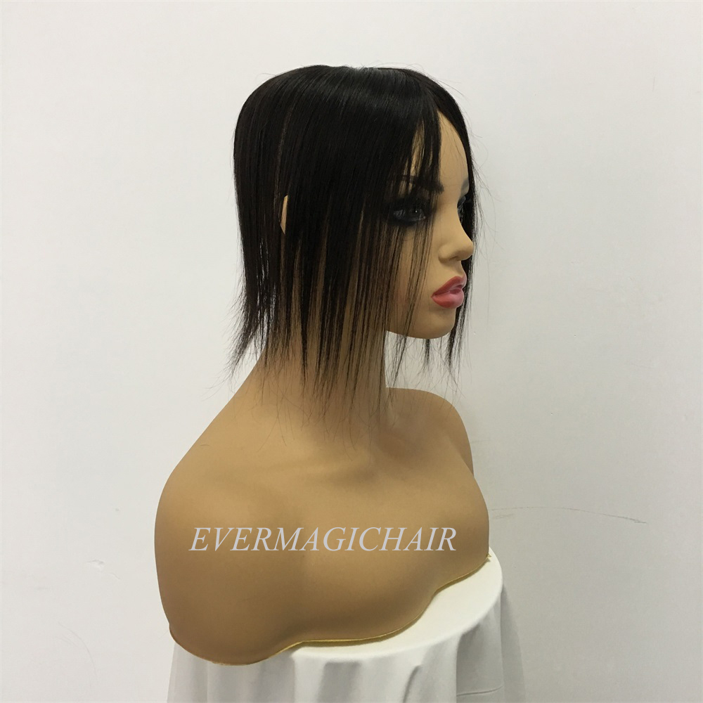 Toupee Hairpiece For Women Brazilian Virgin Hair Straight Human Hair 2.5x5 Silk Base Clip In Human Hair Extension Natural Color
