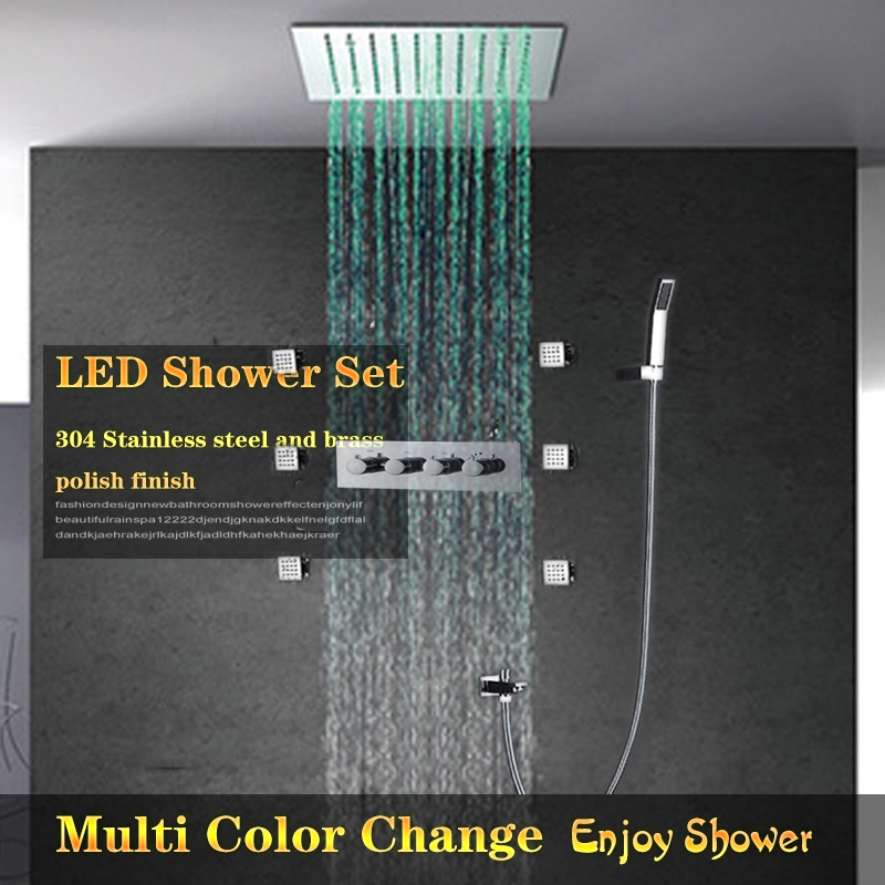 Chrome Shower Set Bathroom 12" 304ss and brass led Rain Shower Faucet ceiling mounted Shower Diverter Mixer Handheld Spray body spe jet Set
Chrome Shower Set Bathroom 12" 304ss and brass led Rain Shower Faucet ceiling mounted Shower Diverter Mixer Handheld Spray body spe jet Set