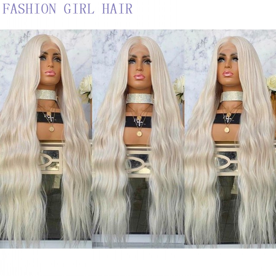 Sexy women 150 Density Lace Front Synthetic Wigs Brazilian Hair 13*4 Lace Pre-Plucked Blonde Hair Wigs With Baby Hair
