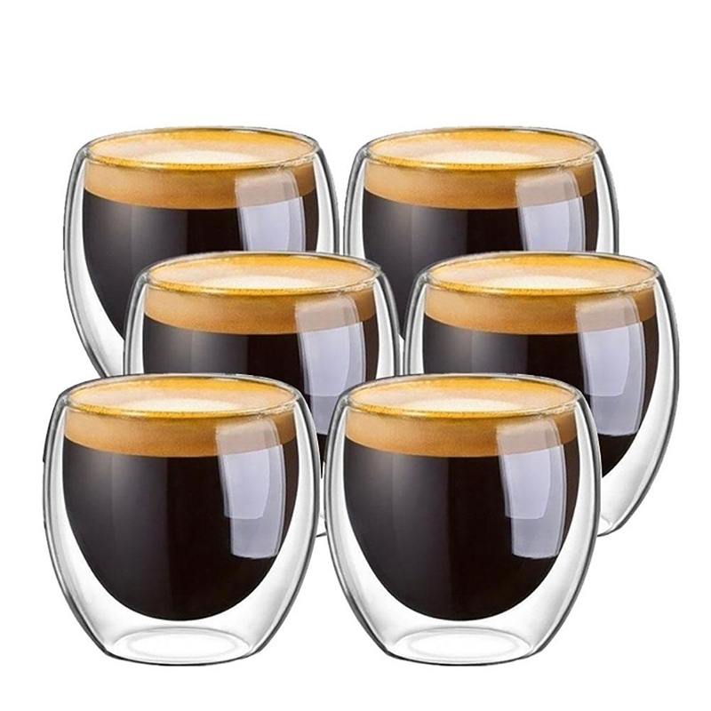 

Double Wall Glass Tea Cup Heat Resistant Coffee Mugs Teacup Creative Beer Glasses Cups Beer Mug Cup Drinkware 250ml/350ml/450ml, Clear