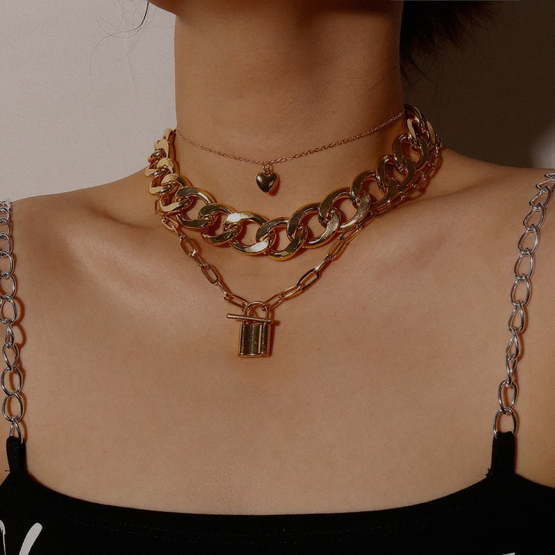 Chains Punk Chunky Link Chain Necklace For Women 2021 Gold Lock Necklaces Heart Pendant Clavicle Statement Jewelry
Chains Punk Chunky Link Chain Necklace For Women 2021 Gold Lock Necklaces Heart Pendant Clavicle Statement Jewelry