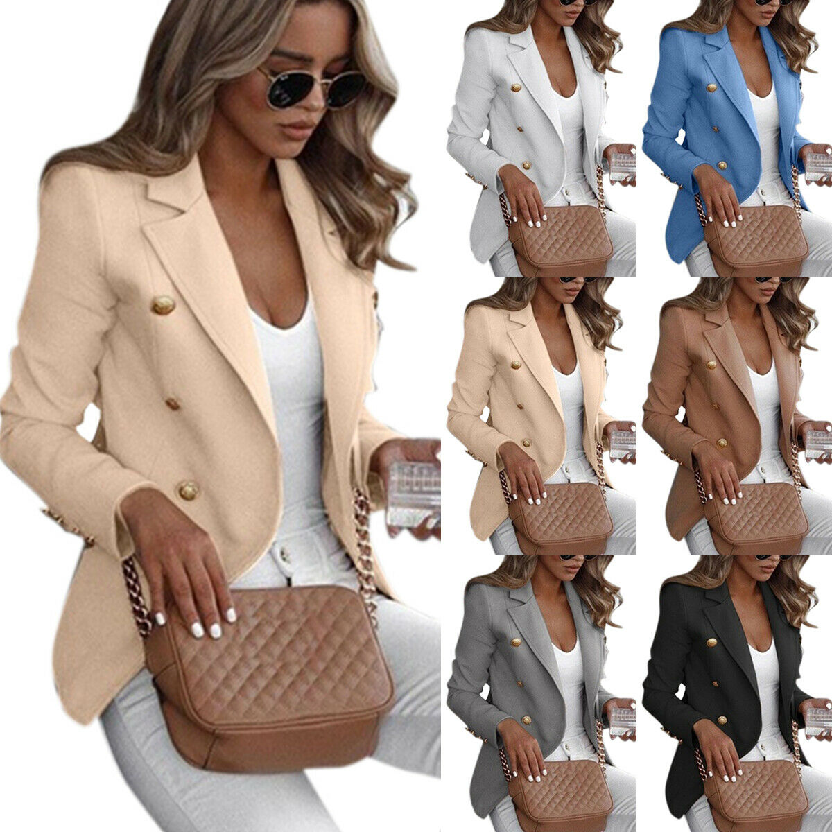 7 Colour S-5XL Plus Size Womens Collar Blazer Suit Thin Jacket Ladies Formal Coat Cardigan 59774414400135, White
7 Colour S-5XL Plus Size Womens Collar Blazer Suit Thin Jacket Ladies Formal Coat Cardigan 59774414400135, White