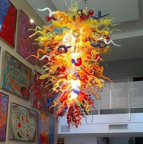 Italian Style Chandelier Hand Blown Glass Pendant Lamps Vintage Museum Living Room Art Decoration Glass Lighting