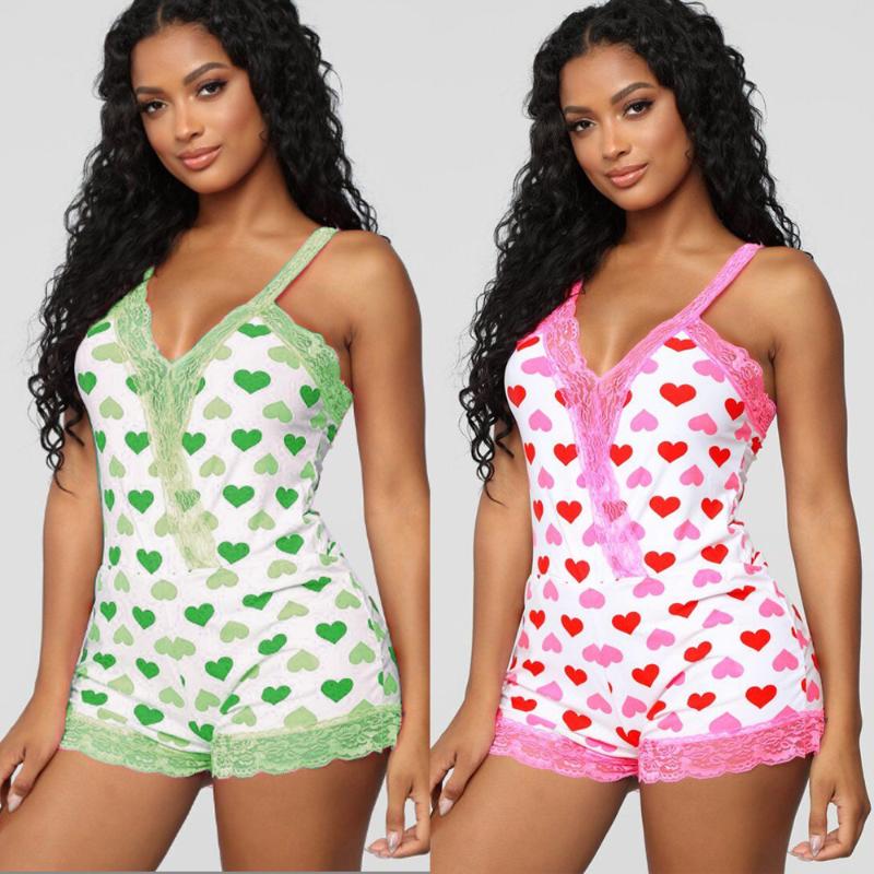 Newest Arrival Women Hearts Printed Lace Playsuit Lady Girls V-neck Strap Rompers Fashion Sleveless Playsuits Trainning Clothes, Pink
Newest Arrival Women Hearts Printed Lace Playsuit Lady Girls V-neck Strap Rompers Fashion Sleveless Playsuits Trainning Clothes, Pink