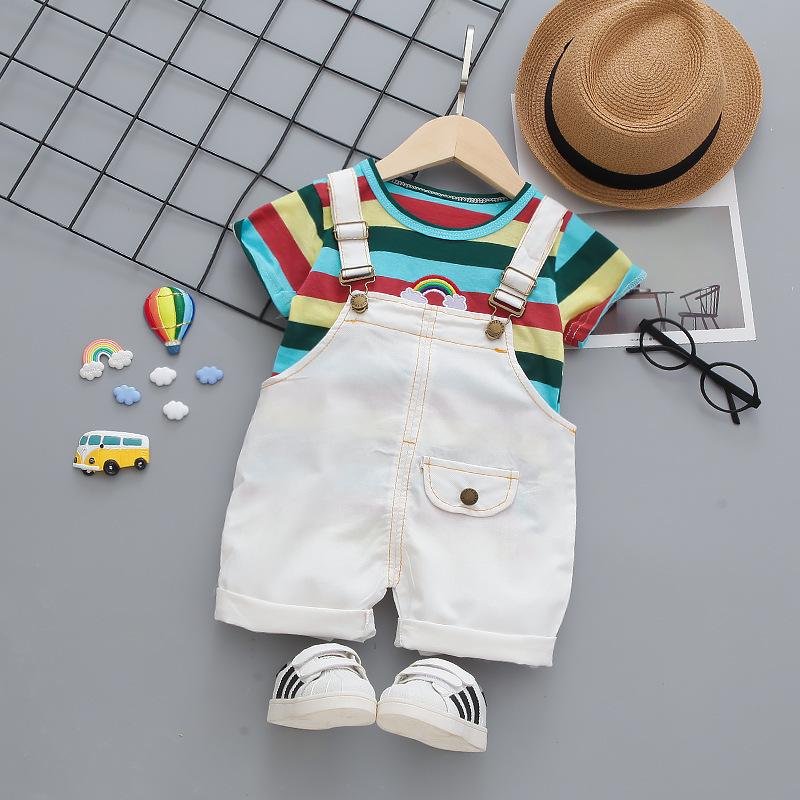 2020 Summer Kid Baby Clothes Casual T + Denim Overalls Rainbow Clothes For Boy Girl Clothing Set Children 1 2 3 4 Year, Flower red
2020 Summer Kid Baby Clothes Casual T + Denim Overalls Rainbow Clothes For Boy Girl Clothing Set Children 1 2 3 4 Year, Flower red