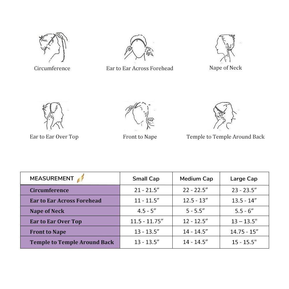 Bella Hair Glueless Full Lace Wig Cap for Making Wigs with Adjustable Straps and Combs S M L