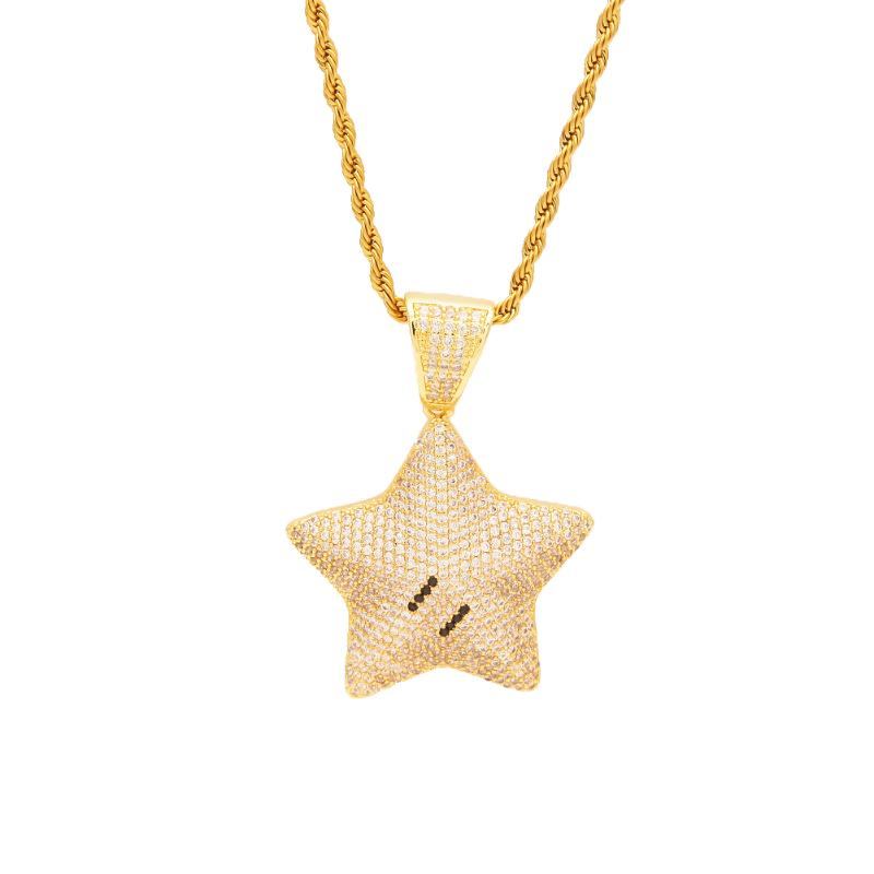 Pendant Necklaces Europe Inlaid Cubic Zircon Hip Hop Punk Star Charm Bling Necklace Creative Men Trend Accessories Gift
Pendant Necklaces Europe Inlaid Cubic Zircon Hip Hop Punk Star Charm Bling Necklace Creative Men Trend Accessories Gift