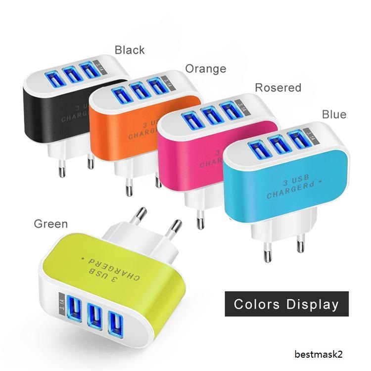 US EU Plug USB Wall Chargers LED Adapter Travel Convenient Power Adaptor with triple USB Ports For Mobile Phone 
US EU Plug USB Wall Chargers LED Adapter Travel Convenient Power Adaptor with triple USB Ports For Mobile Phone