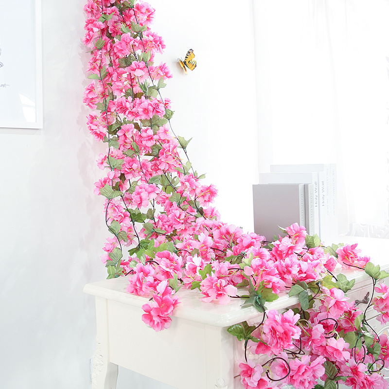yumai 180cm Cherry Blossom Rattan Pink Sakura Flowers Vine Artificial Wreath for Wedding Wall Hanging Decoration Garden Decor, Dark pink 235cm
yumai 180cm Cherry Blossom Rattan Pink Sakura Flowers Vine Artificial Wreath for Wedding Wall Hanging Decoration Garden Decor, Dark pink 235cm