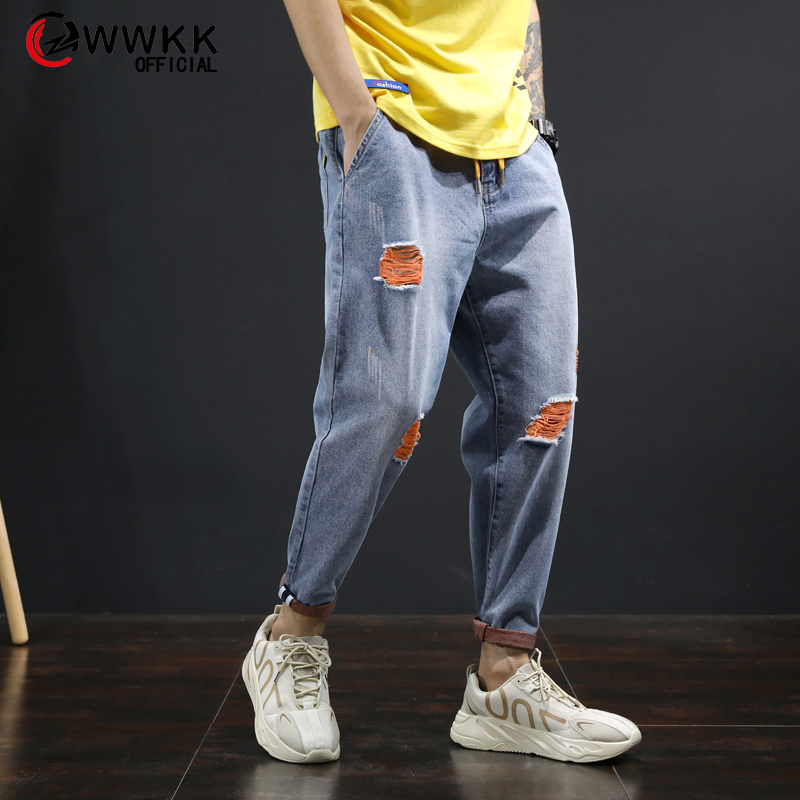 Plus Size 40 42 Harem Pants for mens Students Boyfriend Loose cotton Jeans Ankle-Length Pants man Pantalon male Stretch Trousers, Blue
Plus Size 40 42 Harem Pants for mens Students Boyfriend Loose cotton Jeans Ankle-Length Pants man Pantalon male Stretch Trousers, Blue