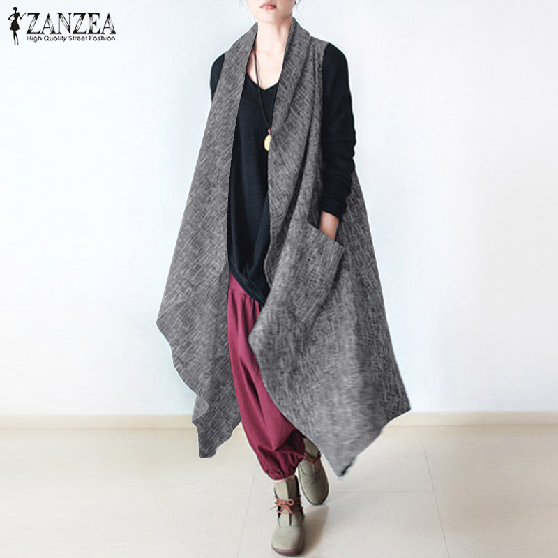 2019 ZANZEA Asymmetrical Coats Women's Sleeveless Jackets Elegant Vests Mid-Claf Overcoats Female Cardigans Plus Size Tunic 7, Gray
2019 ZANZEA Asymmetrical Coats Women's Sleeveless Jackets Elegant Vests Mid-Claf Overcoats Female Cardigans Plus Size Tunic 7, Gray