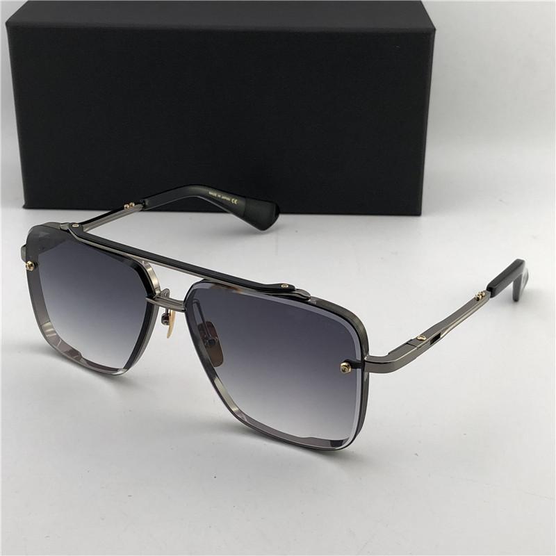 luxury -Matte Black 121 Square Sunglasses Brown Gradient Lenses Sun Glasses Men Designer Sunglasses New