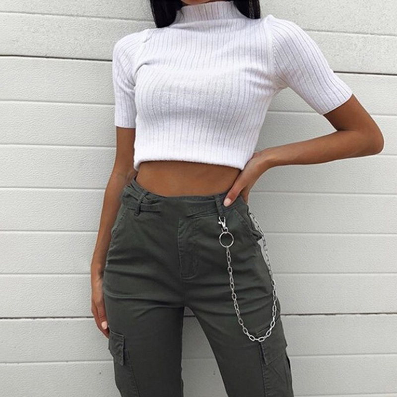 Sexy Fashion Womens Short shirt Casual Solid Half Sleeve Short Turtleneck Tee T-shirt Tops Summer hot sale basic Sexy navel top, White
Sexy Fashion Womens Short shirt Casual Solid Half Sleeve Short Turtleneck Tee T-shirt Tops Summer hot sale basic Sexy navel top, White
