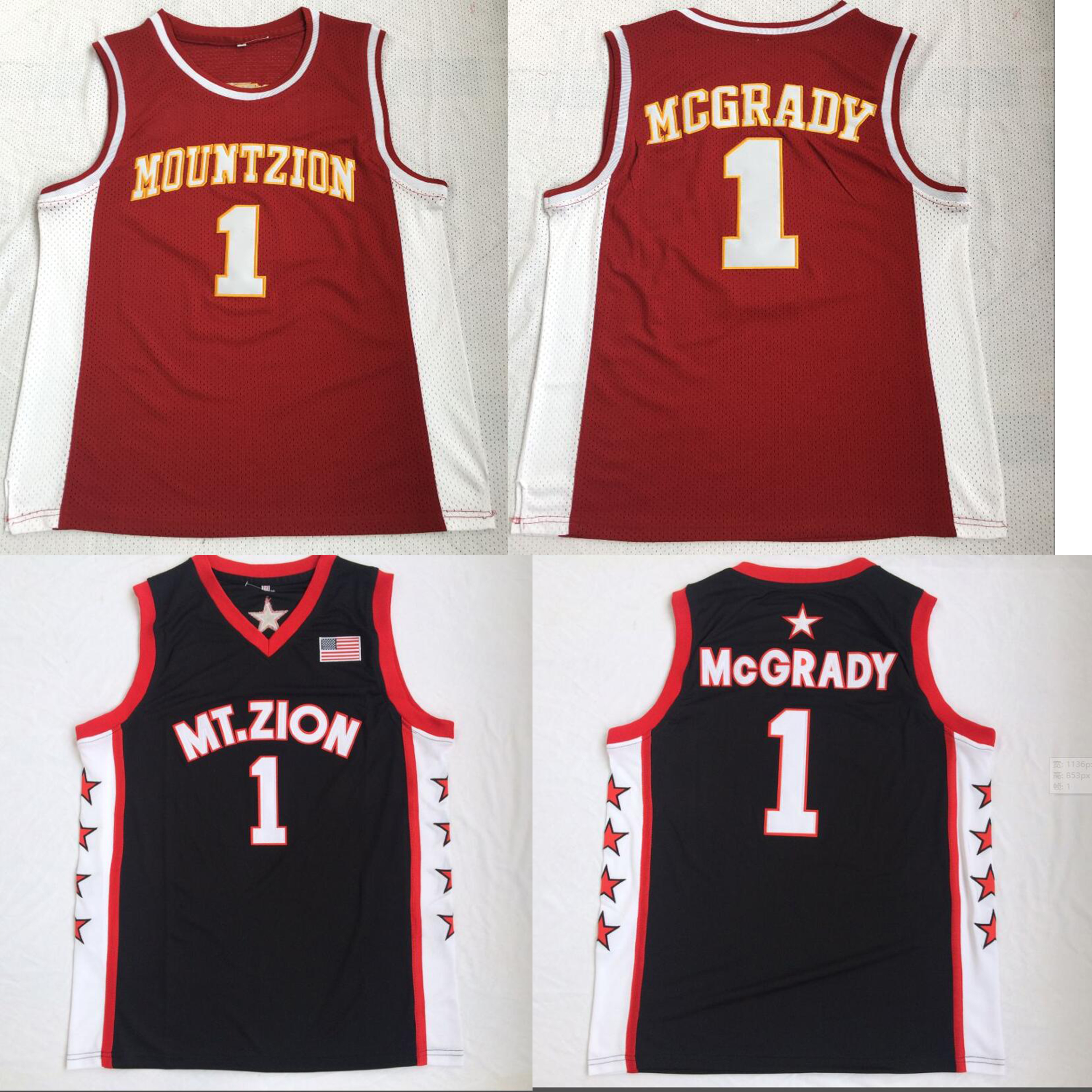 Mens Tracy McGrady #1 T-MAC Mount Zion Christian High School Basketball Jersey MT.Zion Black Red Stitched Jerseys
Mens Tracy McGrady #1 T-MAC Mount Zion Christian High School Basketball Jersey MT.Zion Black Red Stitched Jerseys