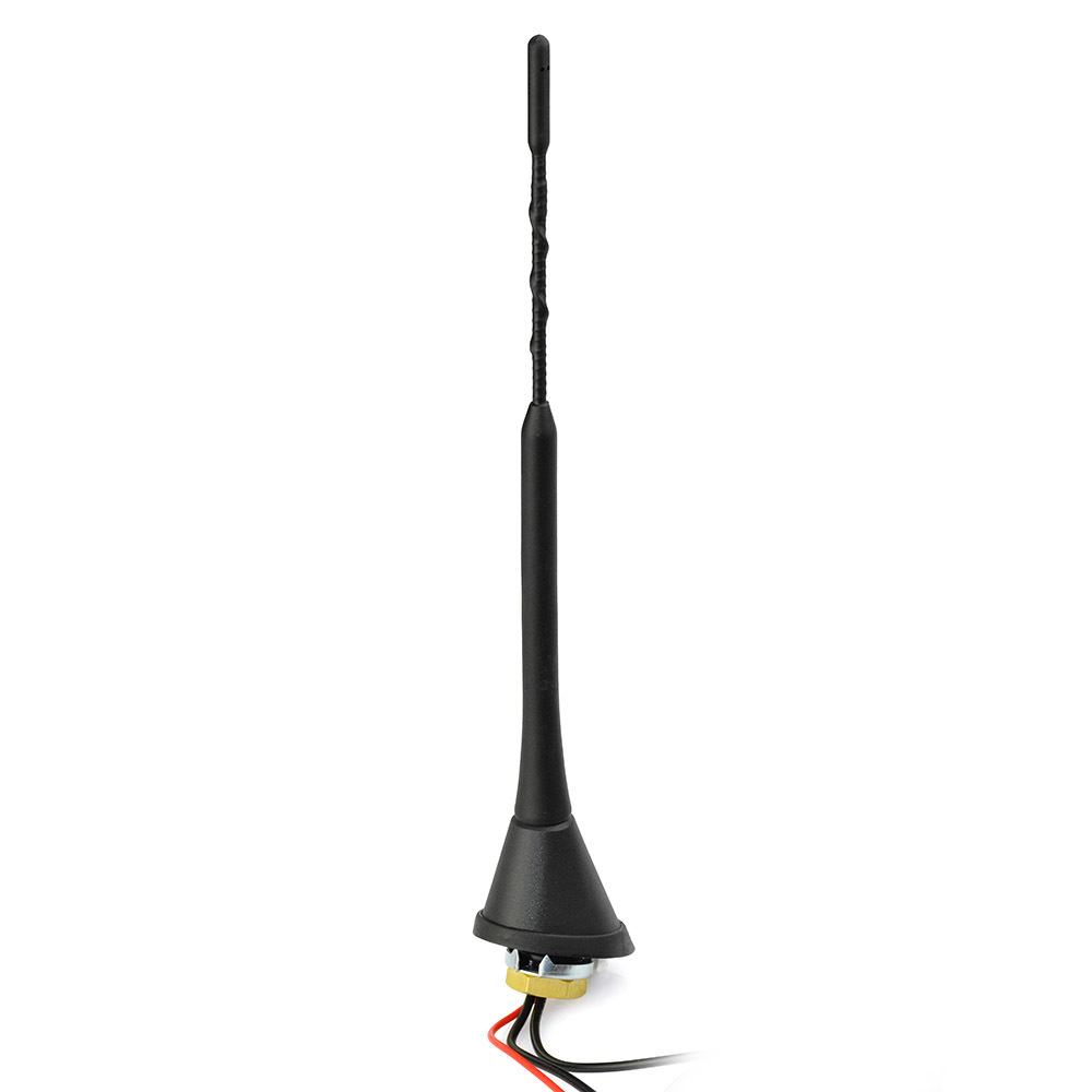 Superbat Car Antenna for DAB DAB AMFM Radio Builtin Amplifier SMA Male Connector Universal Roof Mount Rod Antenna 5m Cable T200